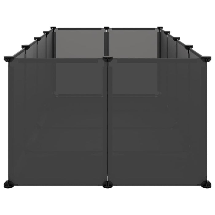Small Animal Cage Black 144x74x46.5 Cm Pp and Steel Tabpio