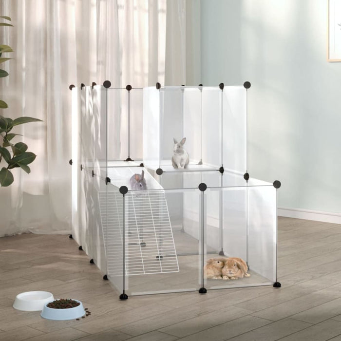 Small Animal Cage Transparent 142x74x93 Cm Pp and Steel