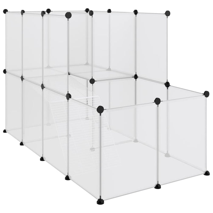 Small Animal Cage Transparent 142x74x93 Cm Pp and Steel