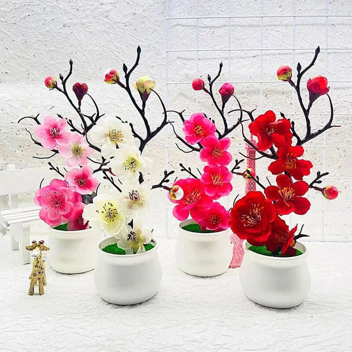 Small Artificial Bonsai Tree With Pot Home Decor