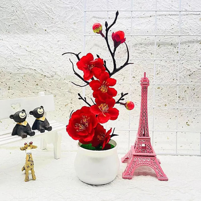 Small Artificial Bonsai Tree With Pot Home Decor