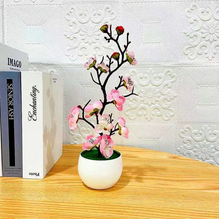 Small Artificial Bonsai Tree With Pot Home Decor