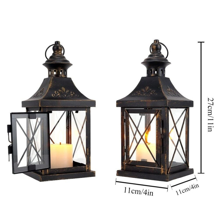 Small Metal Candle Holder Hanging Lantern for Bedroom