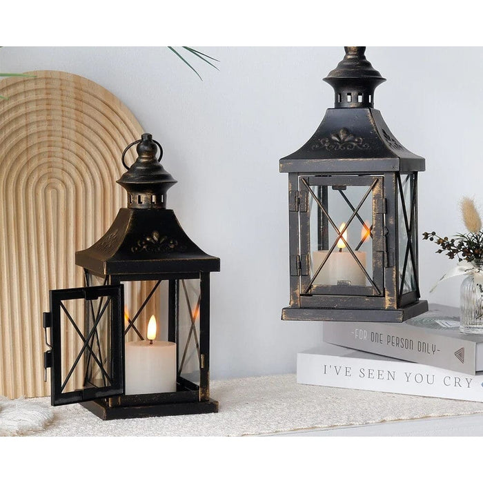 Small Metal Candle Holder Hanging Lantern for Bedroom