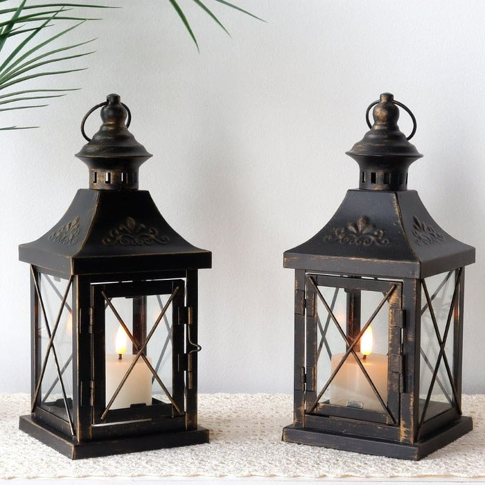 Small Metal Candle Holder Hanging Lantern for Bedroom