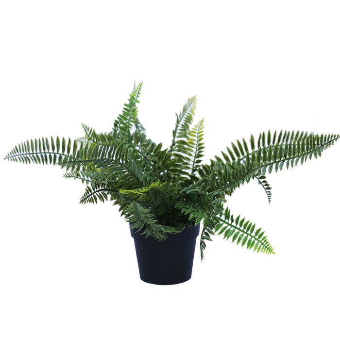 Small Potted Artificial Dark Green Fern Plant Uv Resistant