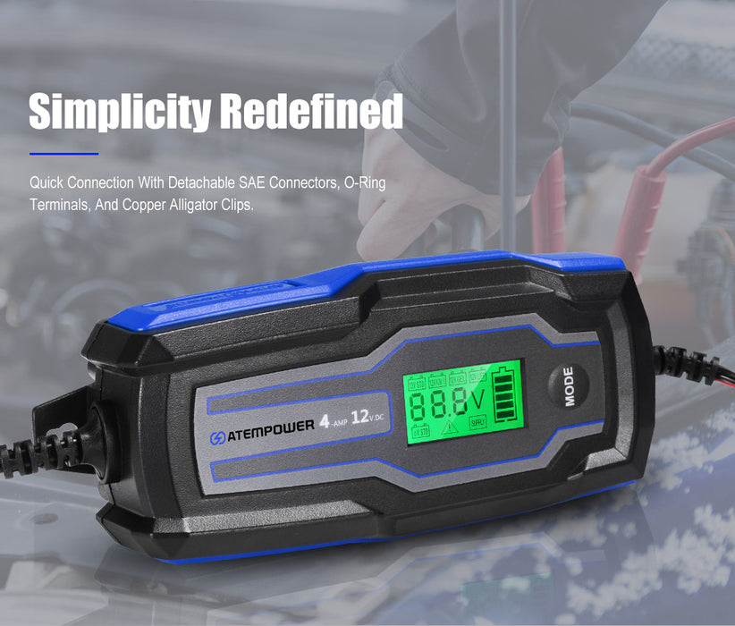 4A 6V / 12V Smart Battery Charger