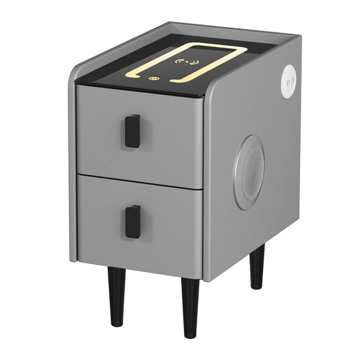 Smart Bedside Table 2 Drawers with Wireless Charging Led