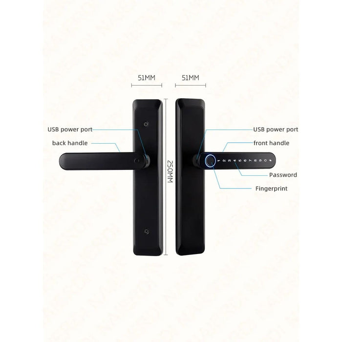 Smart Fingerprint Door Lock With Tuya App Keyless Entry