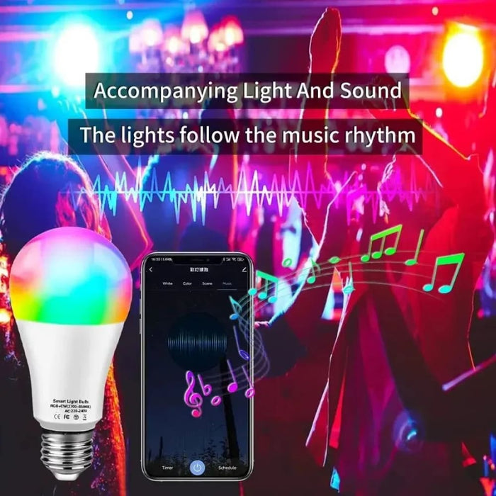 Smart Led Bulb E27 App Control Dimmable Light Bluetooth Rgb
