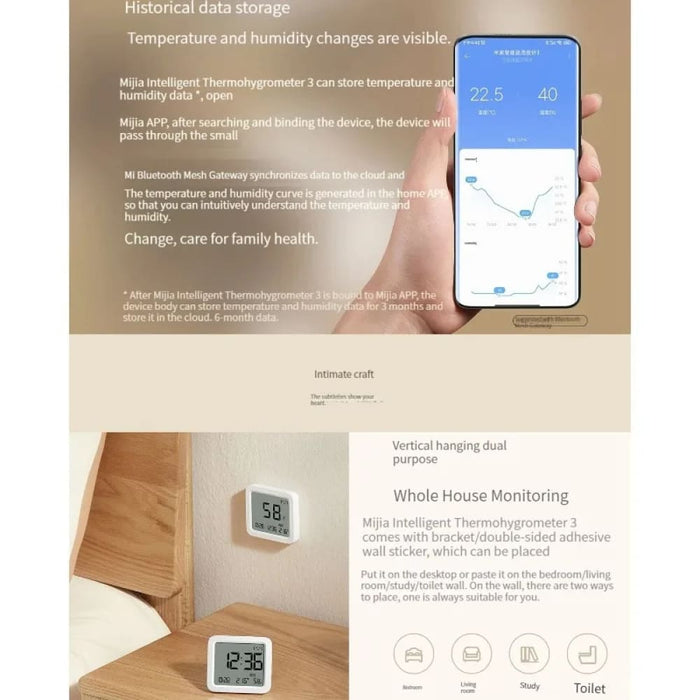 Smart Temperature Humidity Sensor with Mijia App