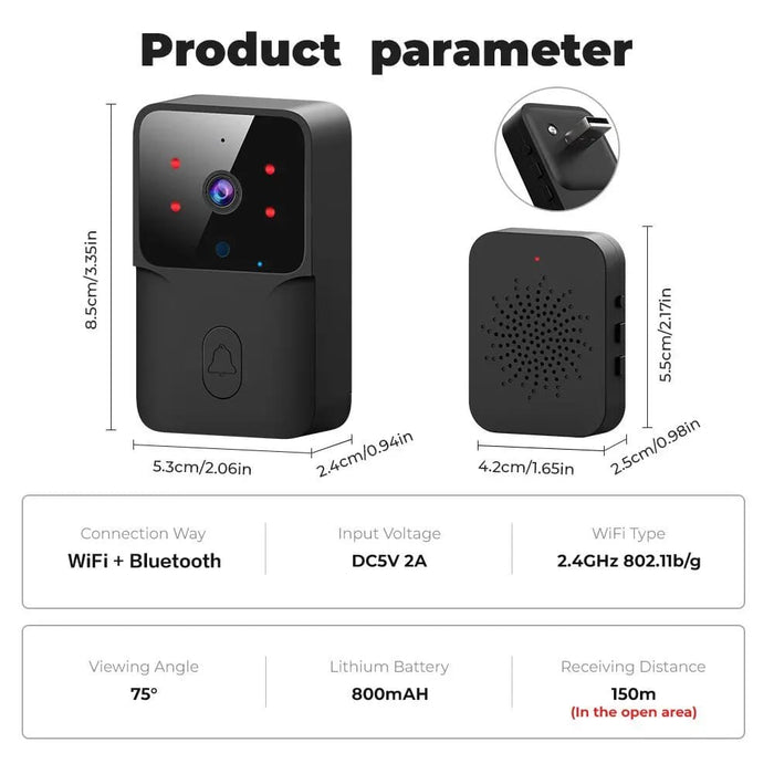 Smart Wifi Doorbell With Camera And Voice Control