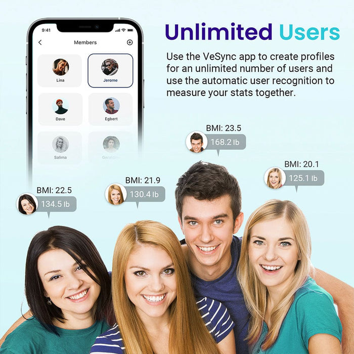 Smart Wifi Scale for Body Weight Black 2 Pack