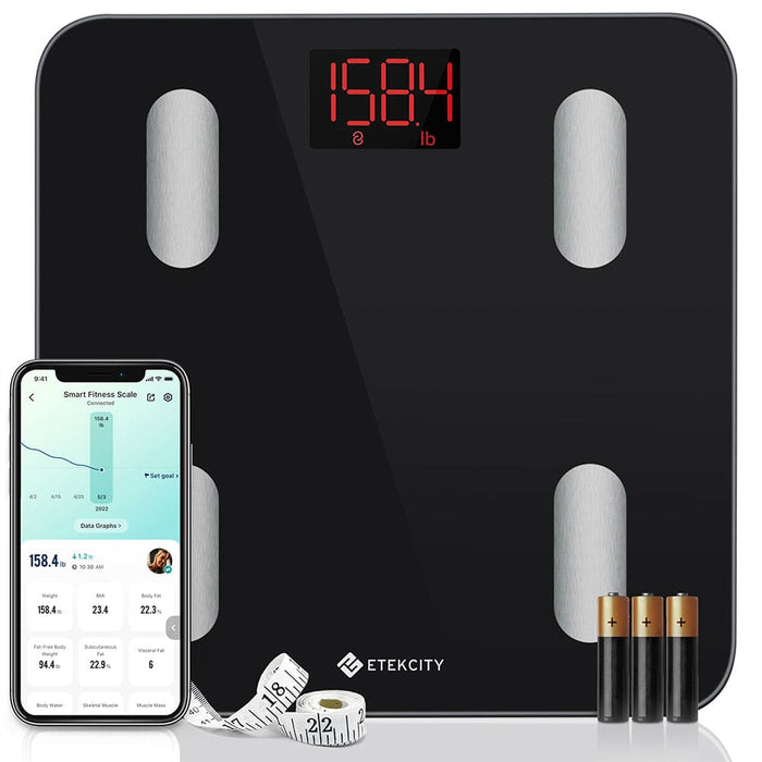 Smart Wifi Scale For Body Weight Black