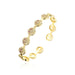 Smiley Bangles Bracelets With Shiny Zirconia 18k Gold Plate