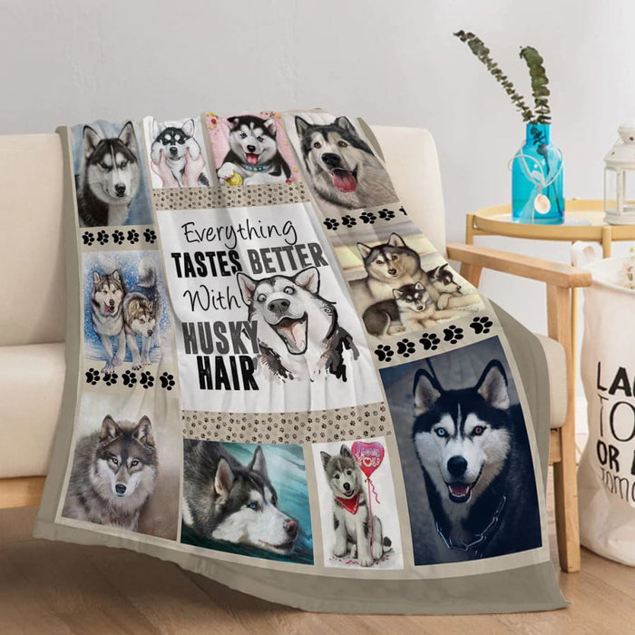 Smiling Husky Throw Blanket For Kids And Adults Living Room