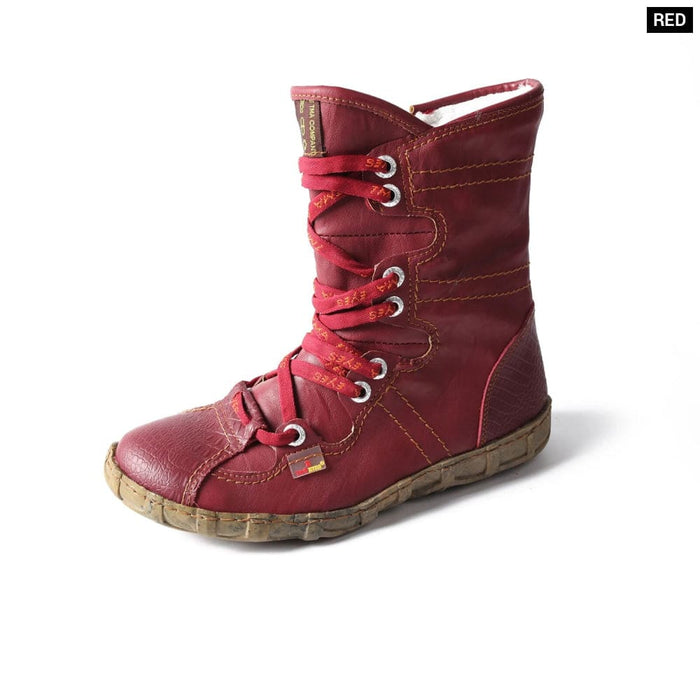 Snake-embossed Leather And Pu Upper Faux Fur Lining Short