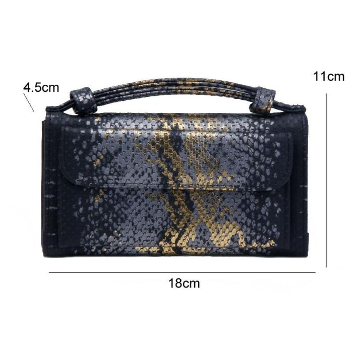 Snake Sequins Print Wrist Bag Multifunctional Chain