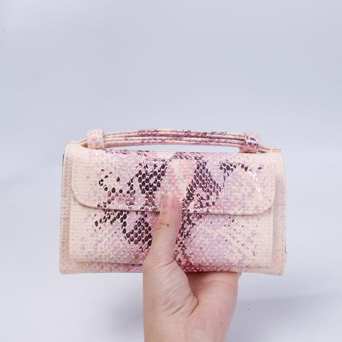 Snake Sequins Print Wrist Bag Multifunctional Chain