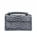 Snake Texture Print Clutch Long Crossbody Bag With Chain