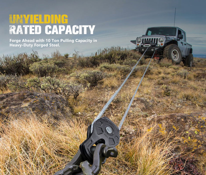 10 Ton Recovery Snatch Block Heavy Duty Rated Pulley 4Wd Offroad