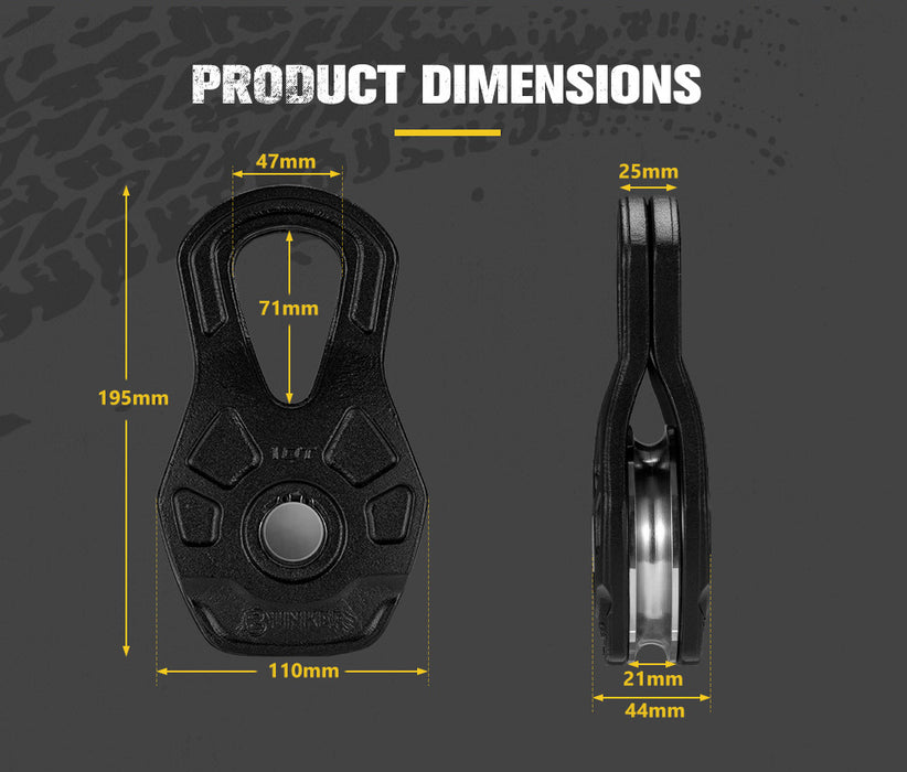 10 Ton Recovery Snatch Block Heavy Duty Rated Pulley 4Wd Offroad