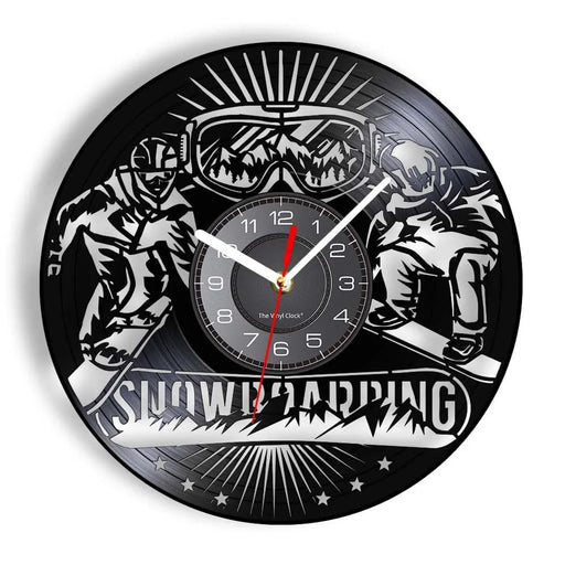 Snowboarding Vinyl Record Wall Clock