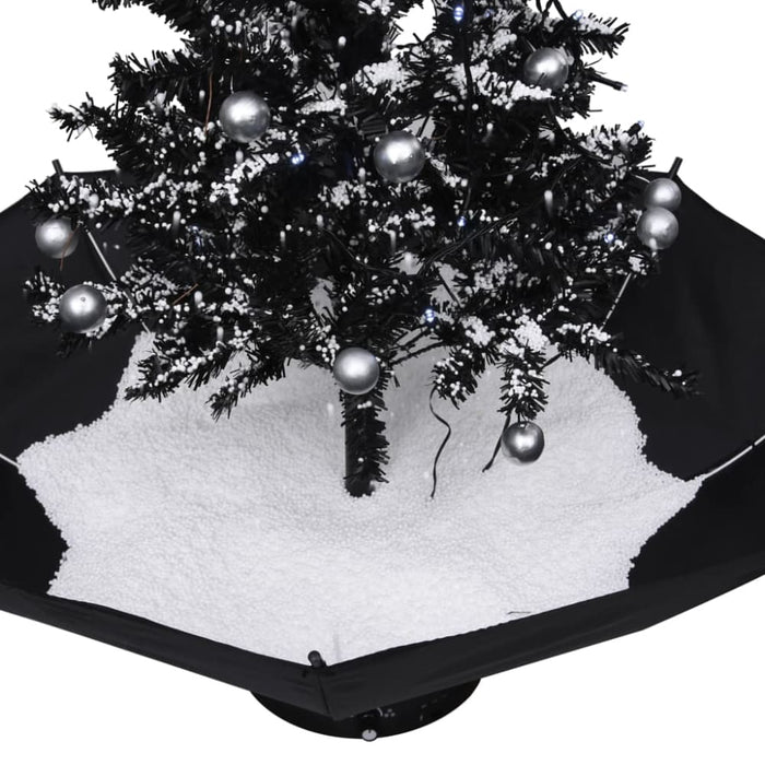 Snowing Christmas Tree With Umbrella Base Black 75 Cm Pvc