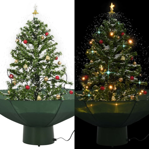 Snowing Christmas Tree With Umbrella Base Green 75 Cm Xnatto