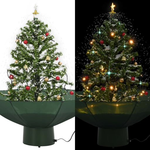 Snowing Christmas Tree with Umbrella Base Green 75 Cm Xnatto
