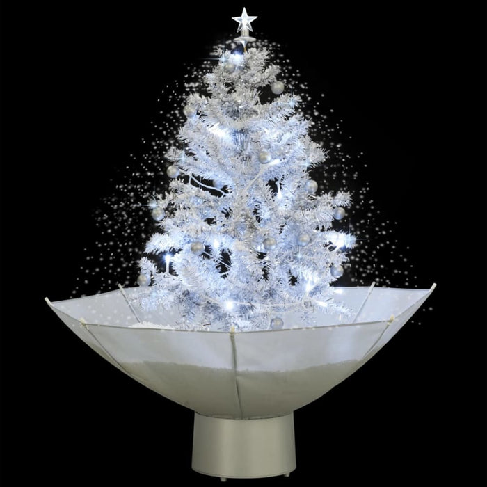 Snowing Christmas Tree With Umbrella Base White 75 Cm Xnattx
