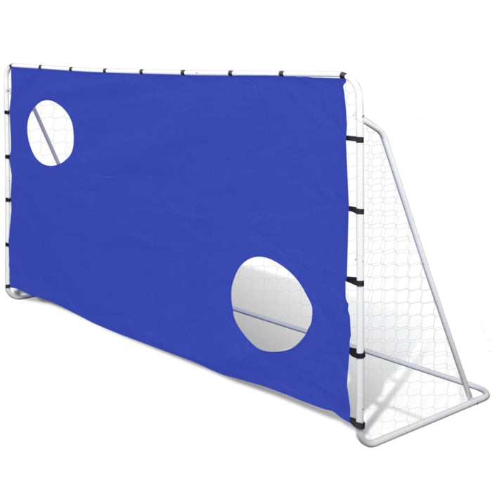 Soccer Goal with Aiming Wall Steel 240 x 92 150 Cm