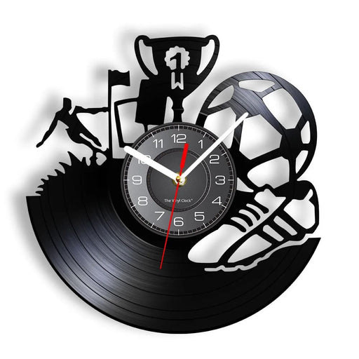Soccer Trophy Vinyl Record Clock