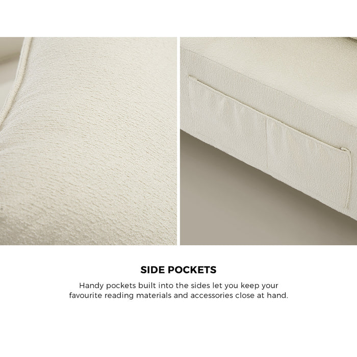4 Seater Sofa Couch Chenille Adjustable Armrest Chair Lounge Beige