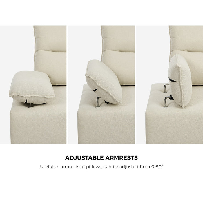 2 Seater Love Seat Couch Sofa Lounge Chenille Side Pocket Armrest