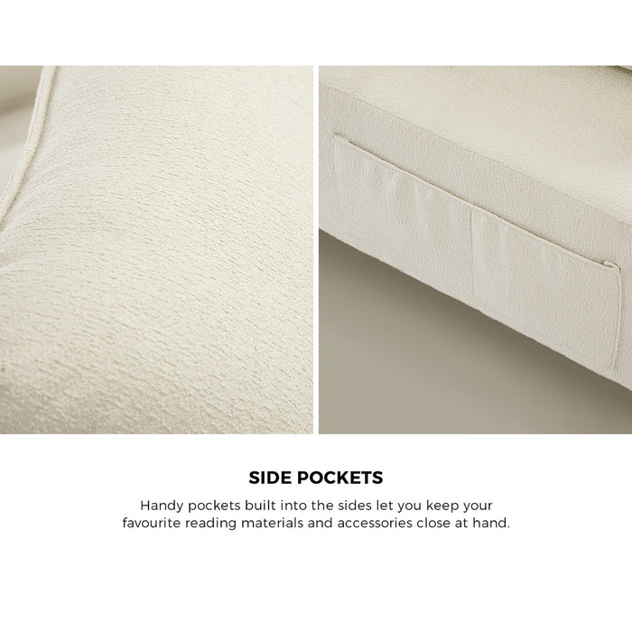 2 Seater Love Seat Couch Sofa Lounge Chenille Side Pocket Armrest