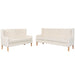 Sofa Set 2 Pieces Fabric Cream White Xiaktb