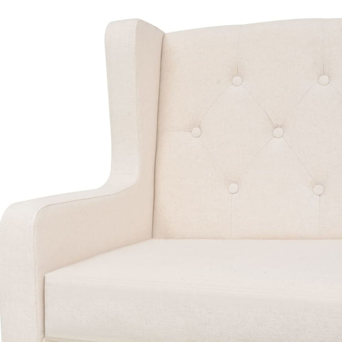 Sofa Set 2 Pieces Fabric Cream White Xiaktb