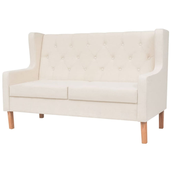 Sofa Set 2 Pieces Fabric Cream White Xiaktb
