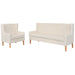 Sofa Set 2 Pieces Fabric Cream White Xiakxk