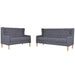 Sofa Set 2 Pieces Fabric Grey Xiakta