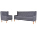 Sofa Set 2 Pieces Fabric Grey Xiaktt