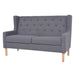 Sofa Set 2 Pieces Fabric Grey Xiaktx