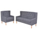 Sofa Set 2 Pieces Fabric Grey Xiaktx