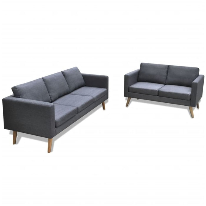 Sofa Set 2-seater and 3-seater Fabric Dark Grey Xixoka