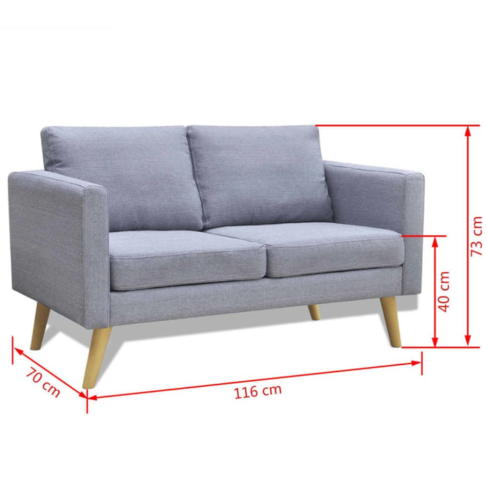 Sofa Set 2-seater and 3-seater Fabric Light Grey Xixokt