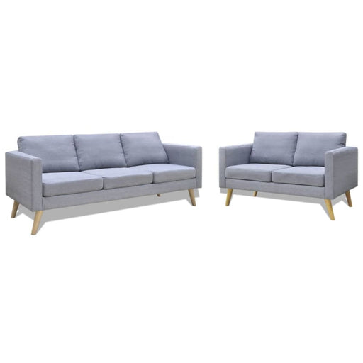 Sofa Set 2-seater and 3-seater Fabric Light Grey Xixokt