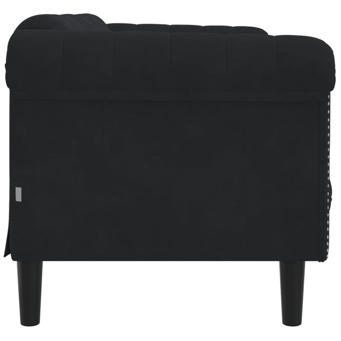 Sofa 2-seater Black Velvet Tixpnb