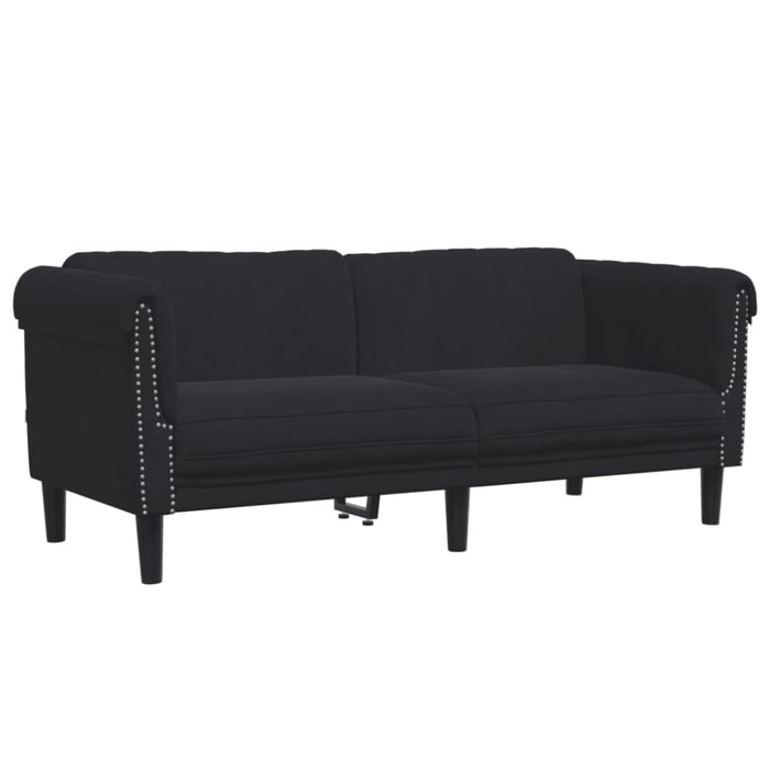 Sofa 2-seater Black Velvet Tixpnb
