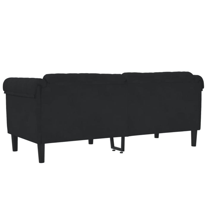 Sofa 2-seater Black Velvet Tixpnb